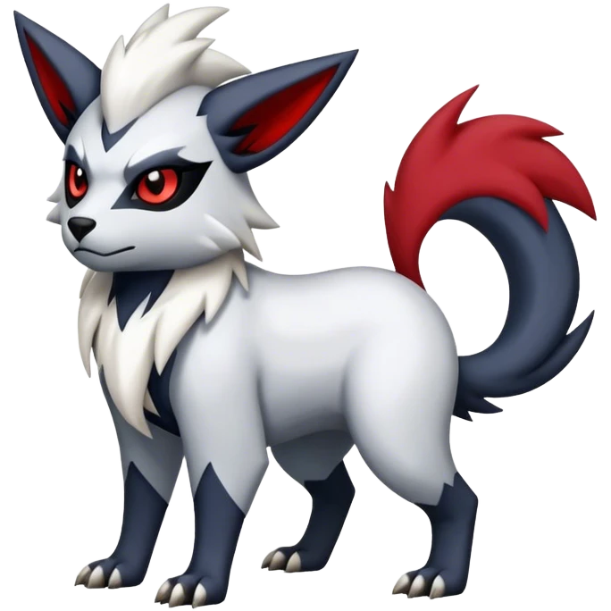 Edgy cool Absol-Zorua-Zangoose-Houndour-Poochyena-creature-hybrid full body  emoji