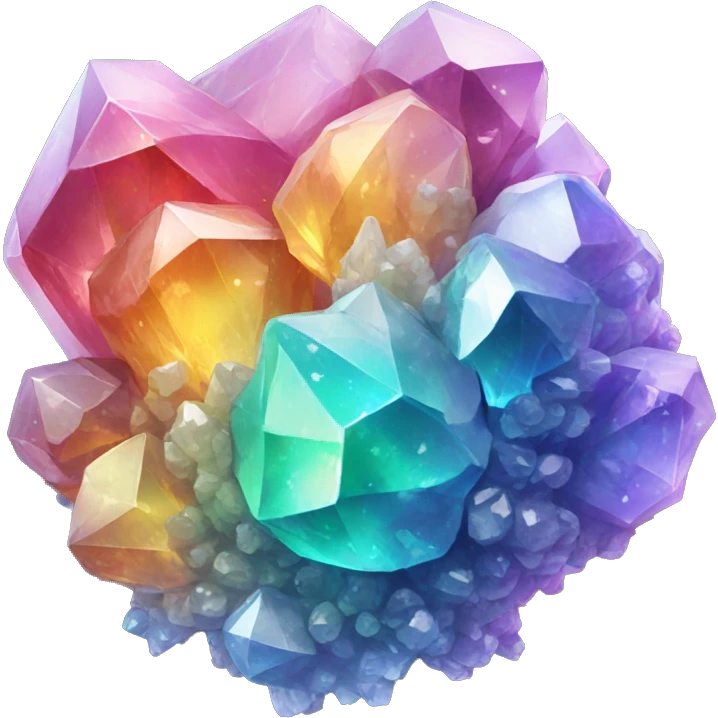 Rainbow crystal cluster emoji