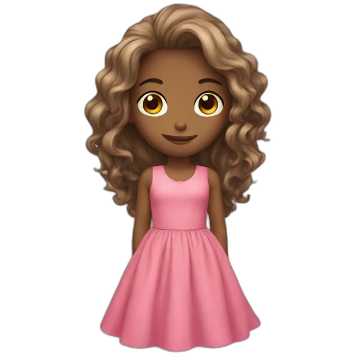 Long hair girl whit a dress emoji