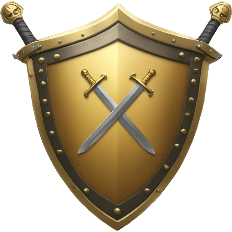 golden crest shield with sword in middle emoji