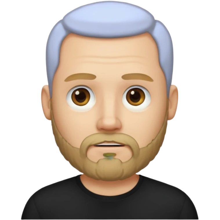 Bearded bald blonde man black shirt emoji