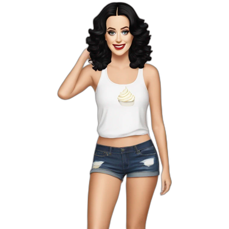 Katy Perry whipped cream tank top  emoji