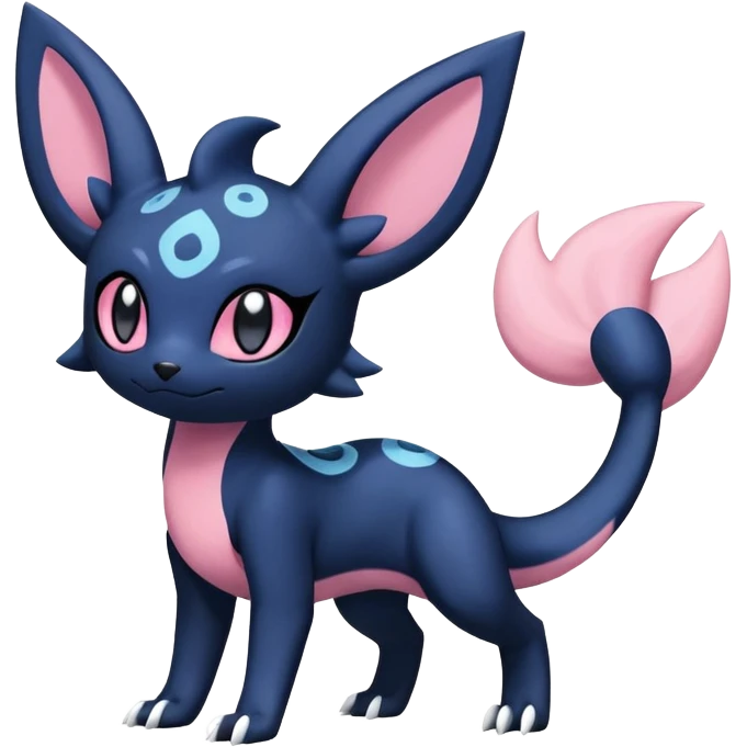 Nebulae Salandit-Meowstic-Umbreon-Fakémon-hybrid-creature (full body)  emoji