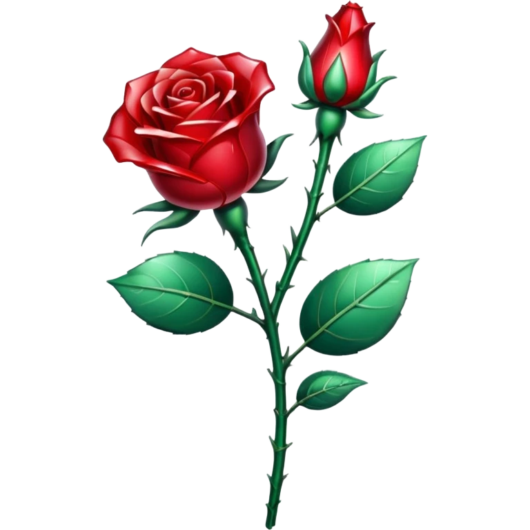 Red crystal rose and stem emoji