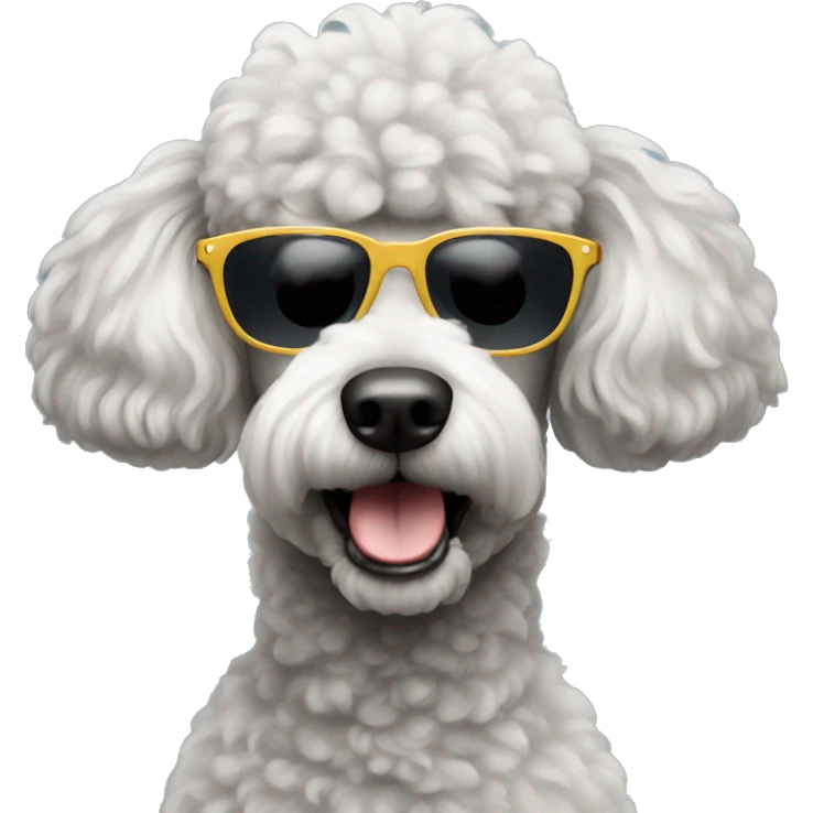 poodle with sunglasses emoji