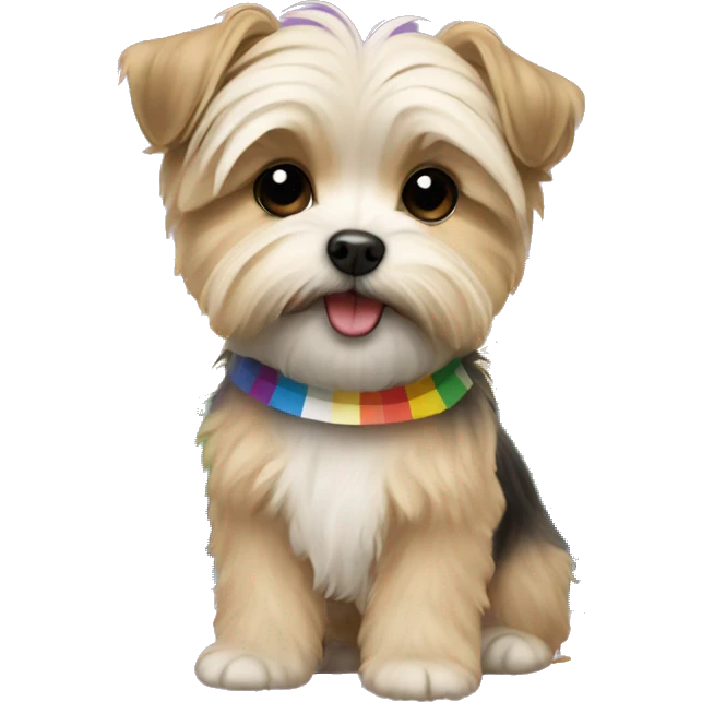 Morkie with pride flag  emoji