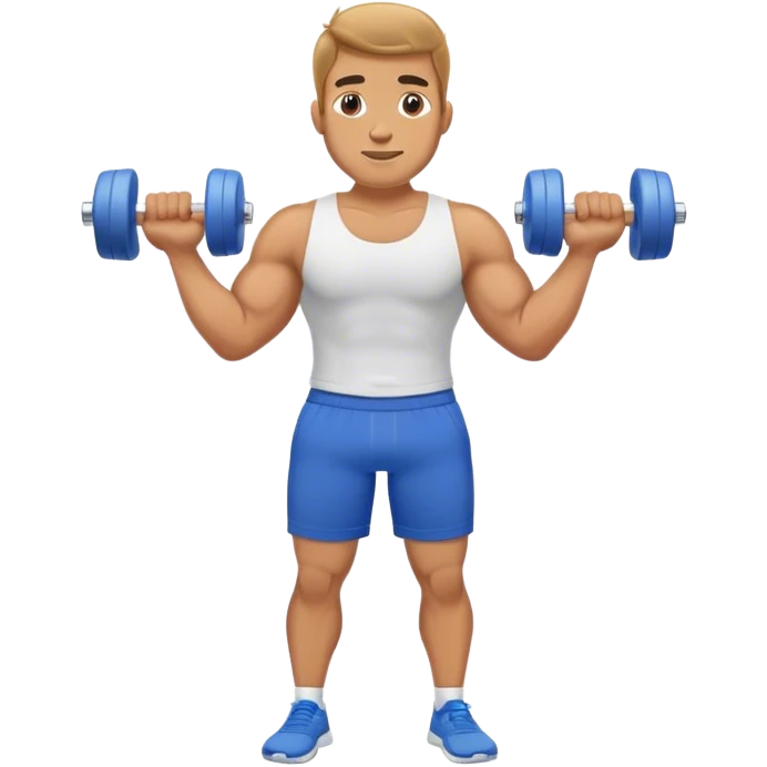 buff guy blue shorts using foam-roller emoji