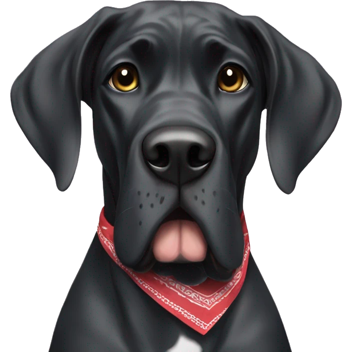 Black Great Dane with a bandanna  emoji