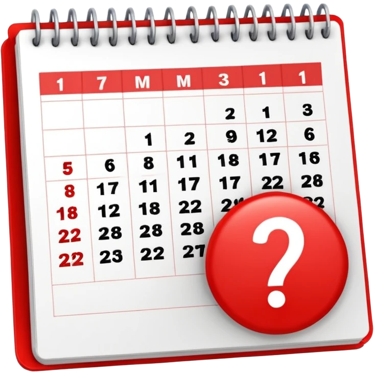 calendar, first page, day 1 emoji