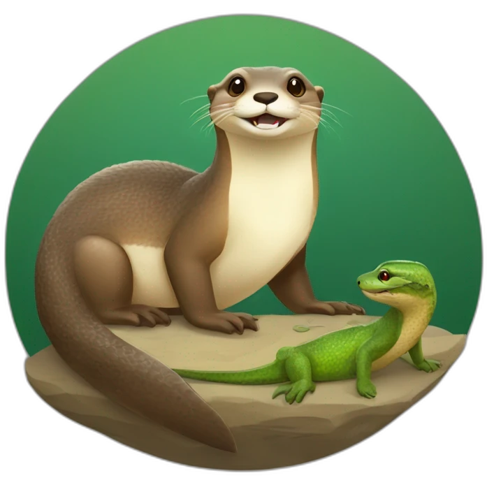 Loutre et lézard emoji