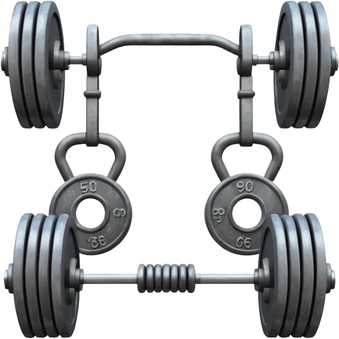 Gym facade with a sign featuring giant weights. emoji