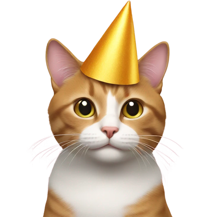 Cat wearing party hat emoji