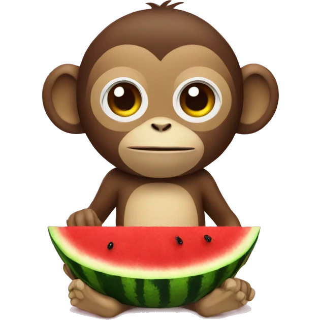 Monkey wit watermelon emoji