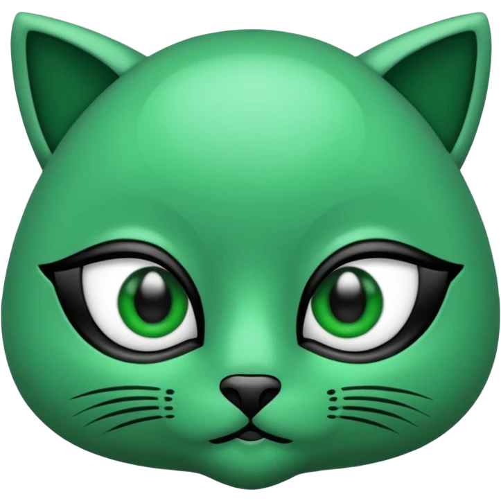Gata con ojos verdes y negro emoji