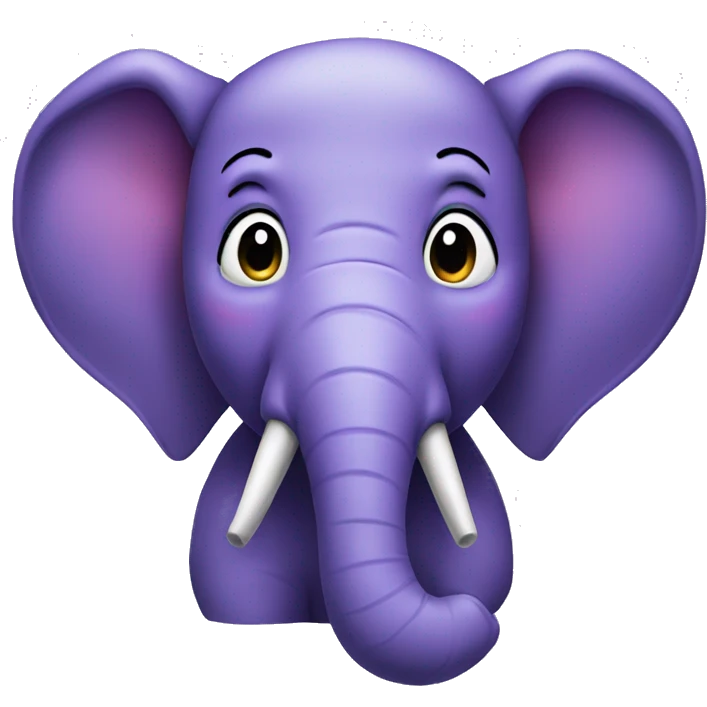 purple elephant making kissy face emoji