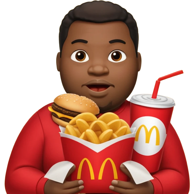 a big back eating the whole McDonald’s menu emoji