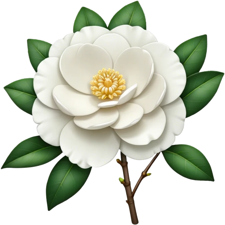 single White Camellia, straight stem emoji