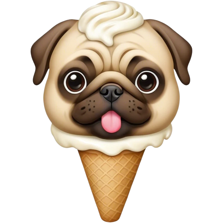 Ice cream that looks like a pug emoji