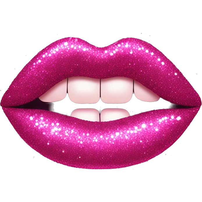sparkly pink lipstick kiss emoji