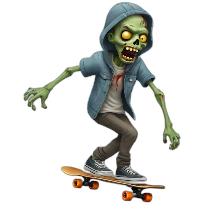 skateboarding zombie emoji