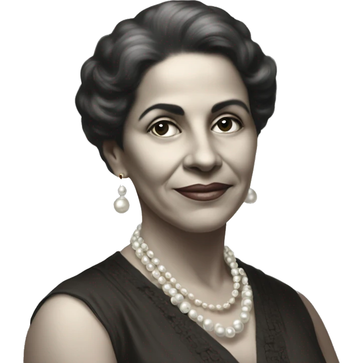 Lola Rodríguez de Tió was the first Puerto Rican-born woman poet to establish herself a reputation as a great poet throughout all of Latin America. short hair. pearls. emoji