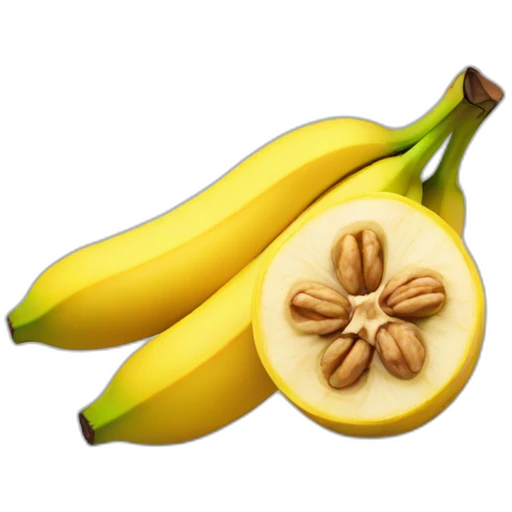 Banana with walnuts at the base emoji
