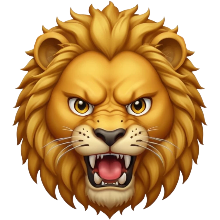 angry lion with fangs, front face  emoji