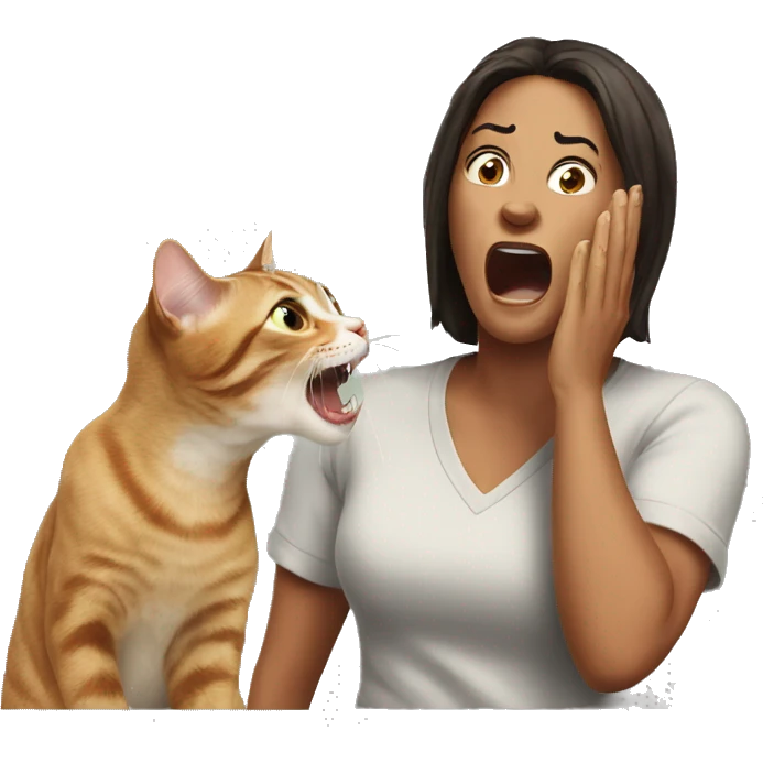 Woman yelling at a cat meme emoji