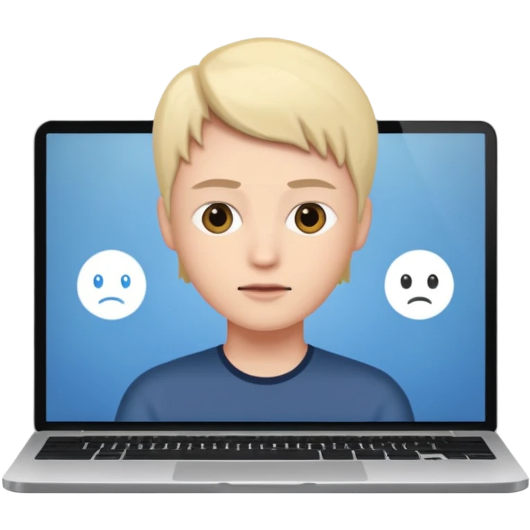 video meeting via laptop emoji