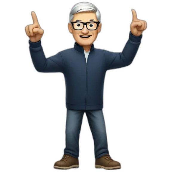 Tim Cook pointing something emoji