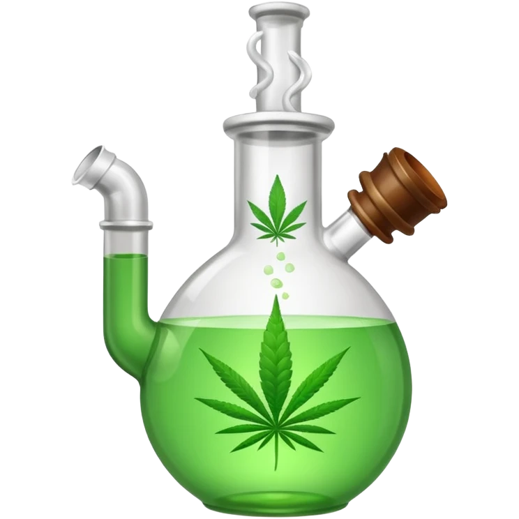 Bong with leaf emoji
