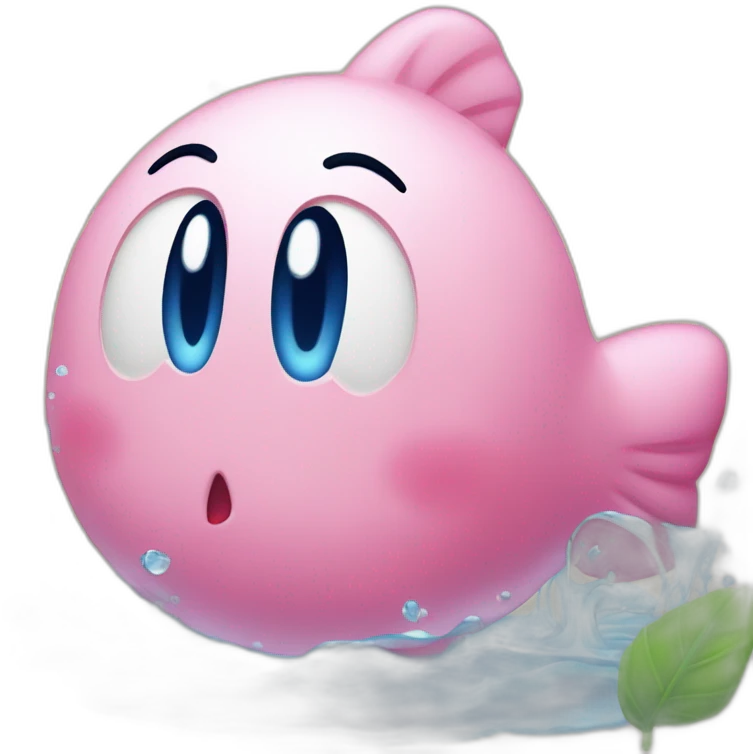 Kirby qui boit de l'eau emoji