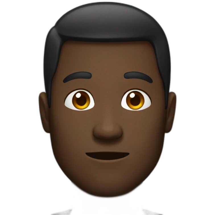 a blakc man with a black iphone emoji