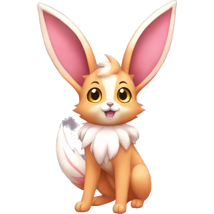 Sylveon-Eevee-Bunny-Fox-Pokémon-fusion full body emoji