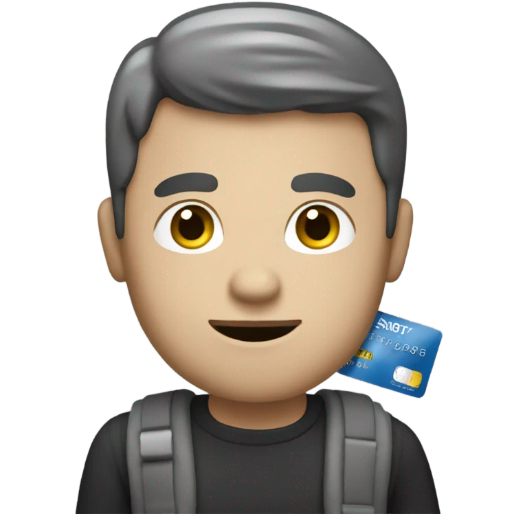 white guy showing a credit card  emoji