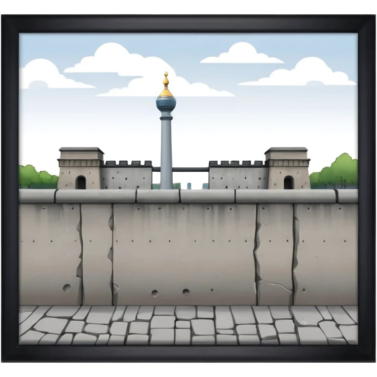 berlin wall long in front without man emoji