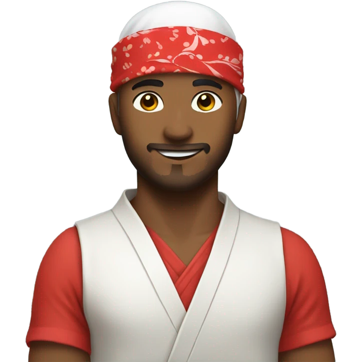 gay sushi master with red bandana emoji