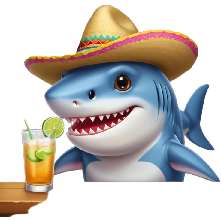 Shark with friends at a Mexican bar emoji