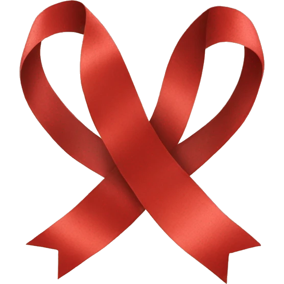 Ribbon with red emoji