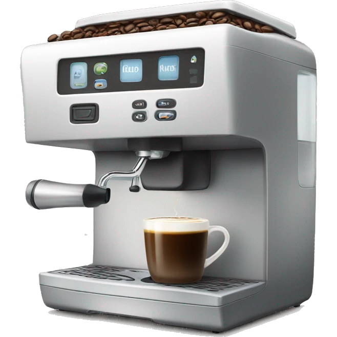 Coffee machine with a mug of coffee and milk  emoji