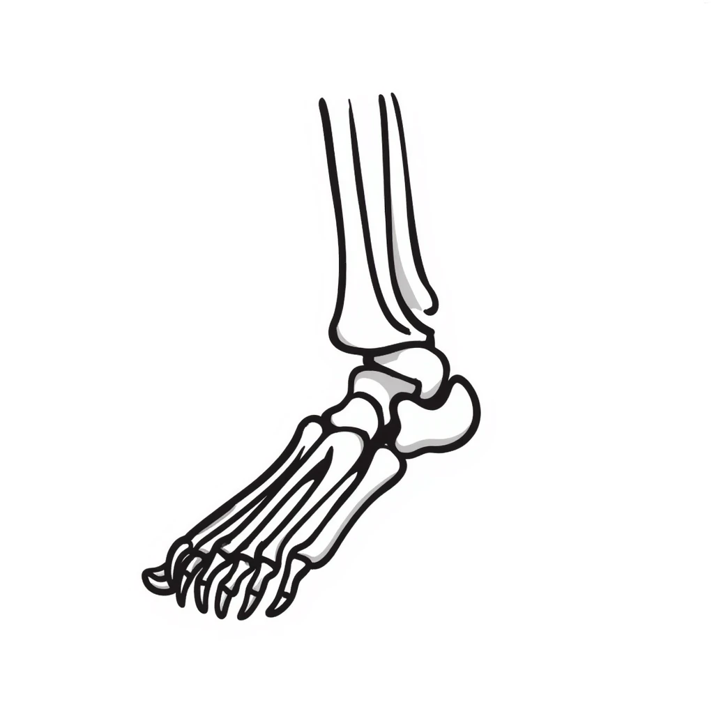 hand-drawn skeleton foot anatomy with visible bones and joints emoji