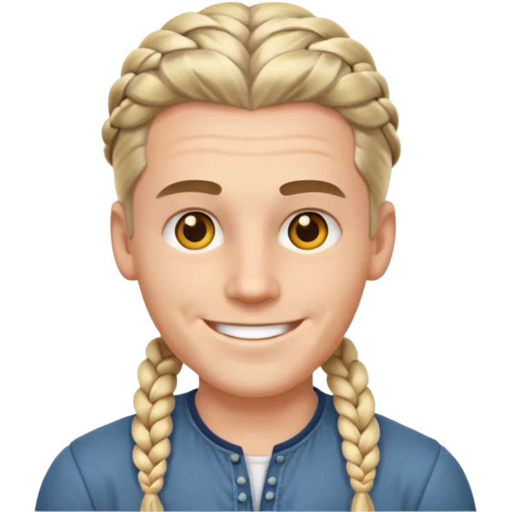 A white ton skin man with braided hair emoji