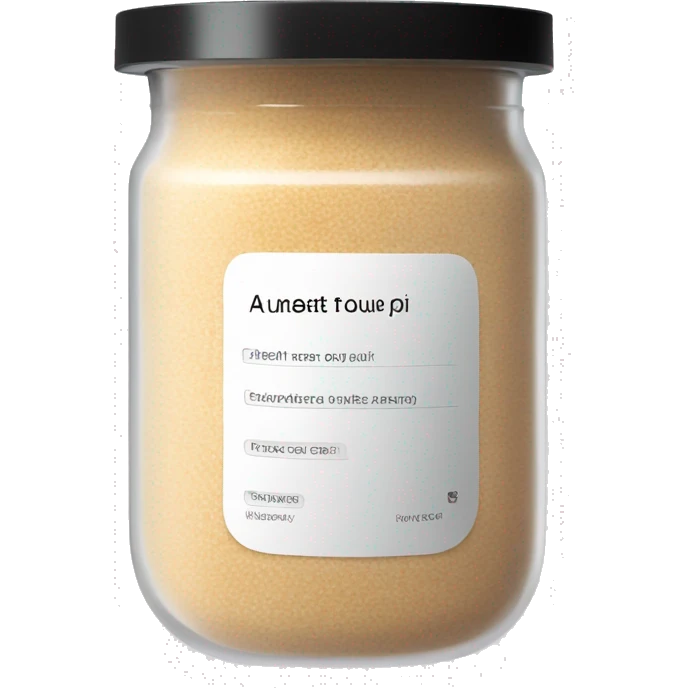 body scrub pot with label emoji