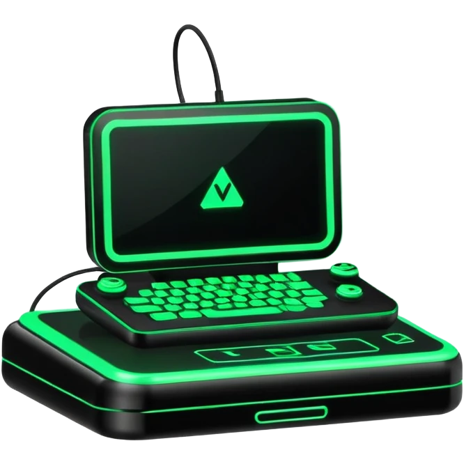 Modern Black And Green Cyber Gaming Aesthetic Scenery Deco emoji
