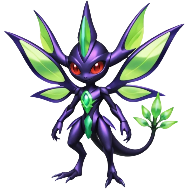 Shiny Aural Darkrai-Celebi-Genesect-Fakémon-fusion (full body) emoji