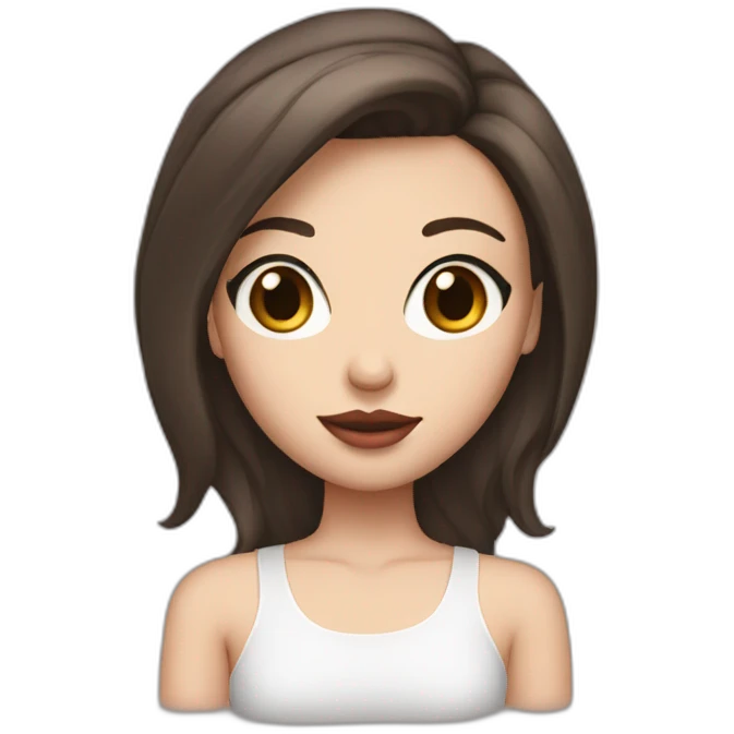 cute brunette white girl with big lips on one side emoji