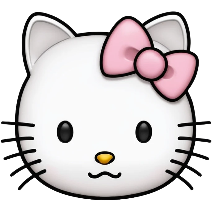 Hello Kitty outline head emoji