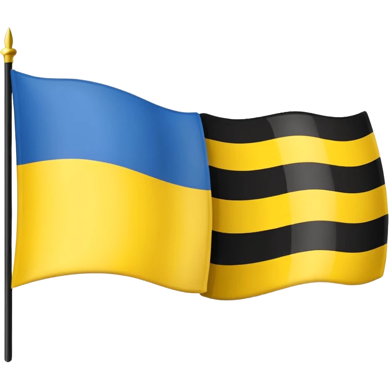 Uma bandeira de país tipo da Ucrânia mais em vez da cor azul vc coloca a cor preta onde fica o azul preto sem a cor azul na bandeira emoji