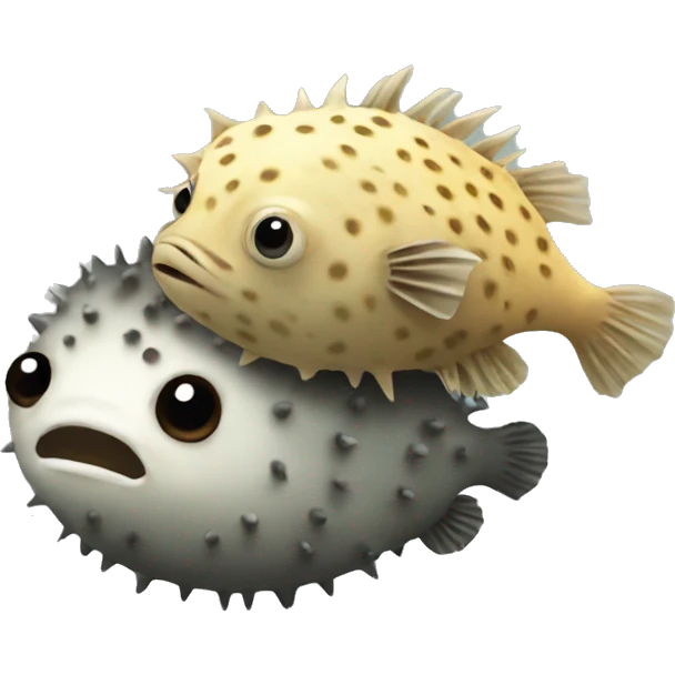 A Pufferfish with sloth emoji