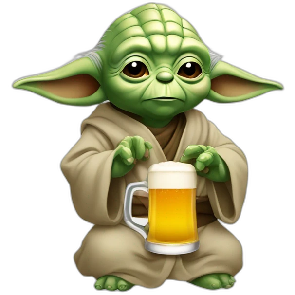yoda qui boit une biere emoji